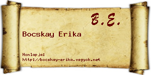 Bocskay Erika névjegykártya